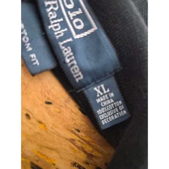Polo Ralph Lauren Mens Polo Shirt Iconic Pony Black XL Office Causal Custom Fit - Picture 4 of 7